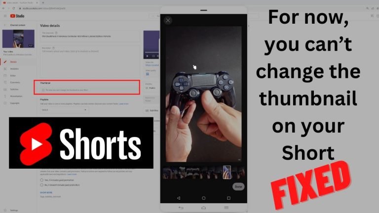 Troubleshooting: Unable to Change Thumbnail for Short Videos